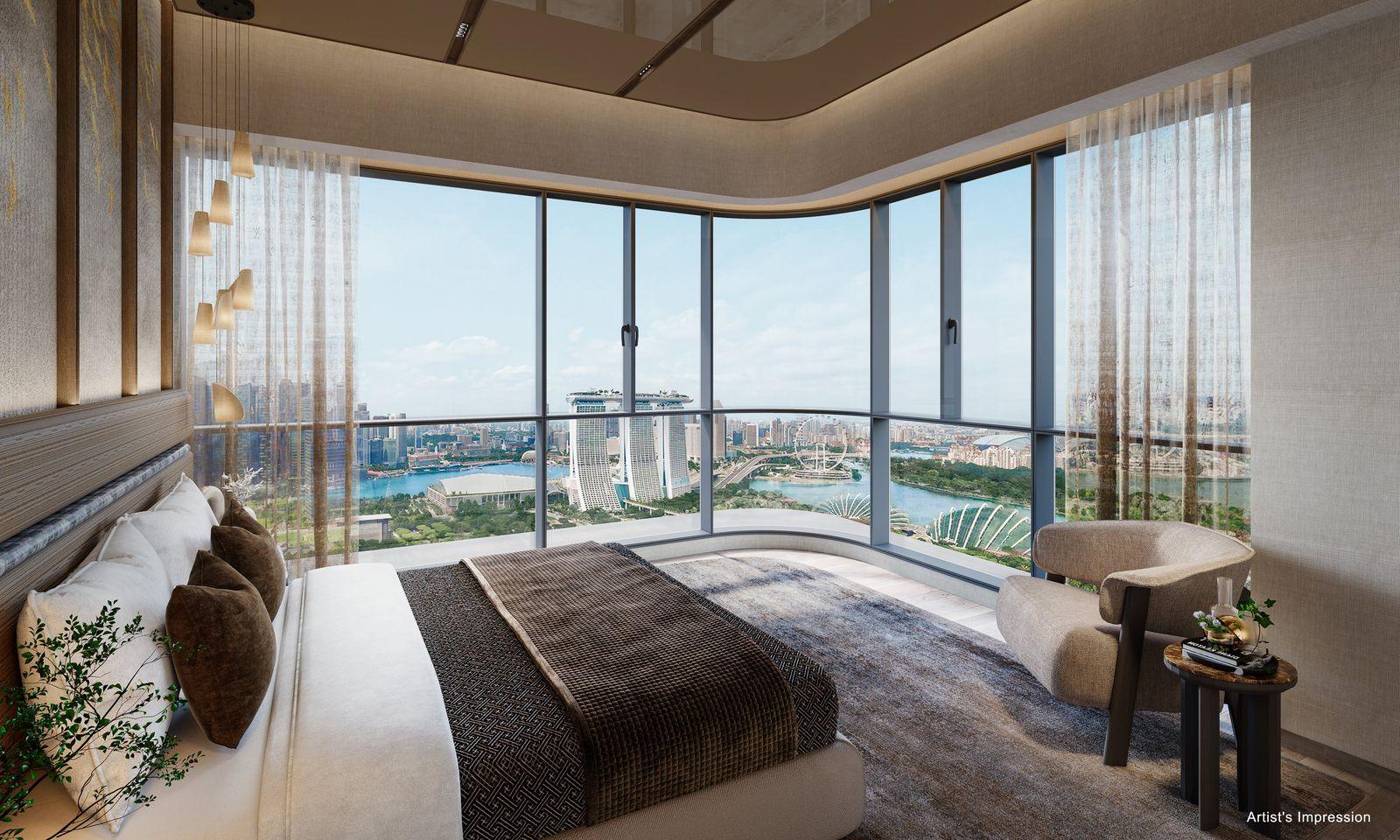 Bedroom with bay view, artist's impression